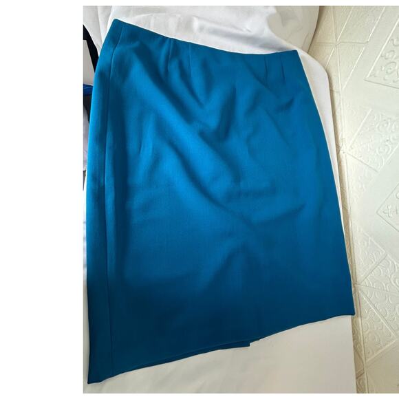 KASPER Size 14P Blue turquoise Skirt Suit Blazer Lined Jacket Vietnam - Picture 5 of 12